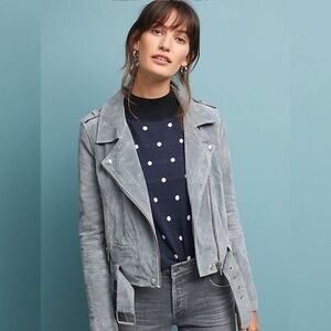 Anthropologie BLANKNYC Leather Moto Jacket in Grey Small